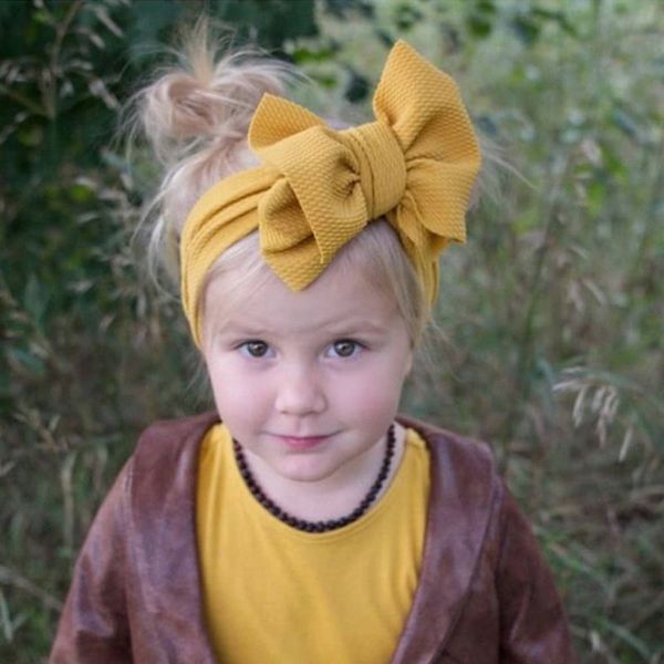 

fashion baby girls big bow headbands elastic bowknot hairbands headwear kids headdress head bands newborn turban head wraps wkha01 oqlns