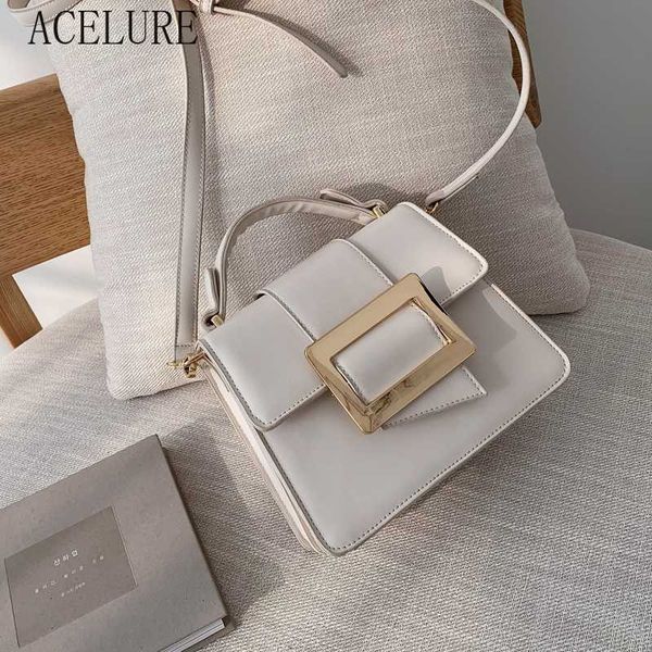 

acelure pu leather design crossbody bags for women solid color mini shoulder messenger bag female simple style handbags purse