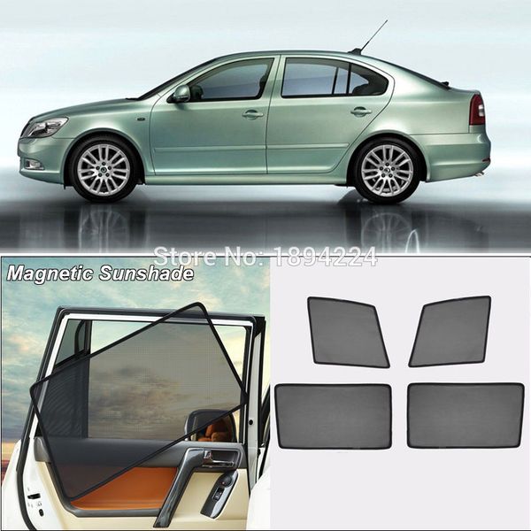 

car full side windows magnetic sun shade uv protection ray blocking mesh visor for octavia 2008-2014