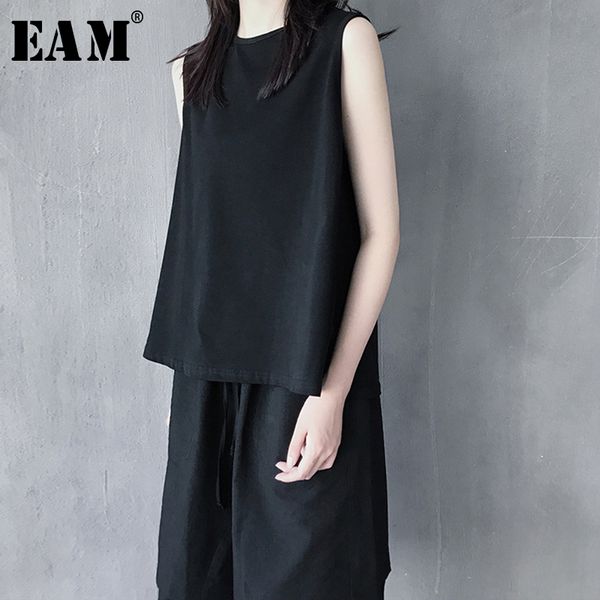 

eam] 2020 new spring summer round neck sleeveless brief solid temperament personality tank women fashion tide jx234, White