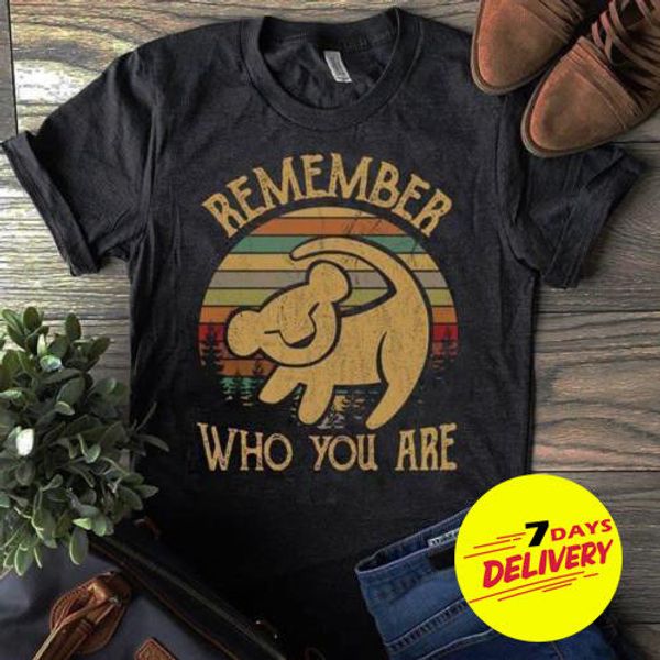 

simba remember who you are vintage men's black cotton t shirt all size, White;black