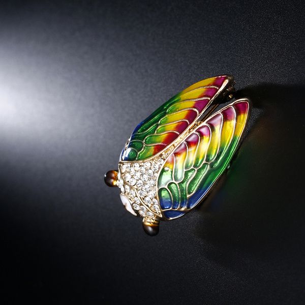 

charm womens crystal cicada insect brooch pin mens costume jewellery gift, Gray