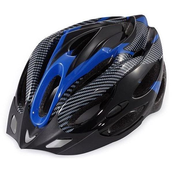 

generic cycling bicycle bike safe helmet carbon hat with visor 19 holes blue