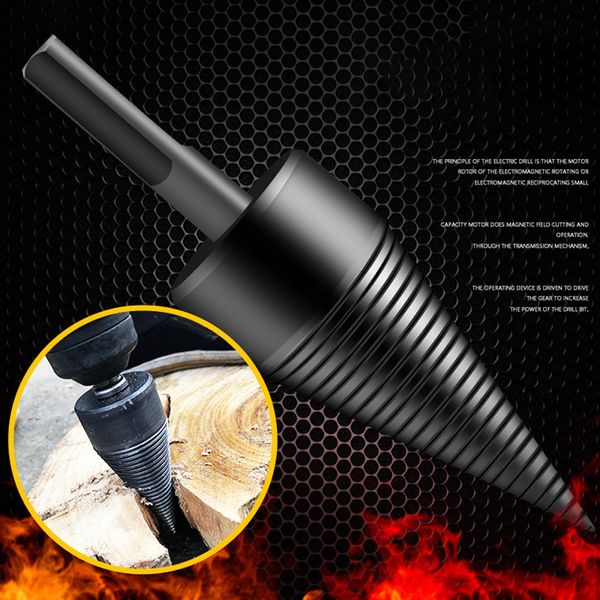 

wood splitter drill high speed steel log wood splitter firewood drill bits screw cone driver hand for woodworking tools