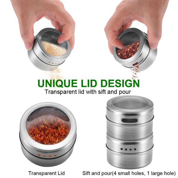 

magnetic spice jars stainless steel spice tins storage jar tins pepper seasoning shakers jars