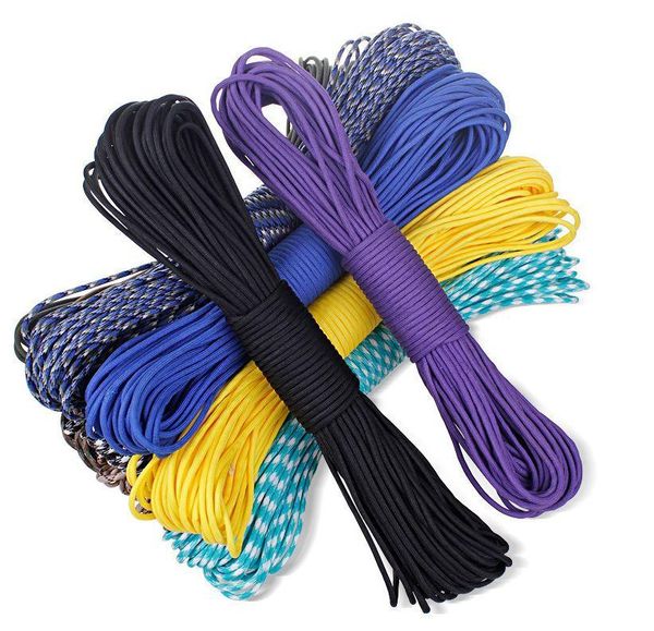 

us stock 100ft/pc 30m 550 paracord parachute cord lanyard rope mil spec type iii 7 strand core 50 colors for option