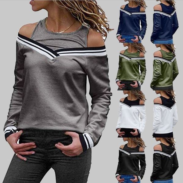 

2019 spring and autumn explosion models ladies fake two small sweater long sleeve striped loose, Black