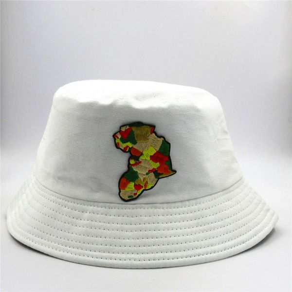 

the new style map embroidery bucket hat fisherman hat outdoor travel sun cap hats for child men and women