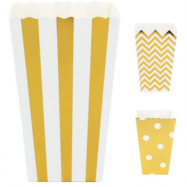 

60 pcs striped style gift box popcorn bags treat boxes for birthday children movie party
