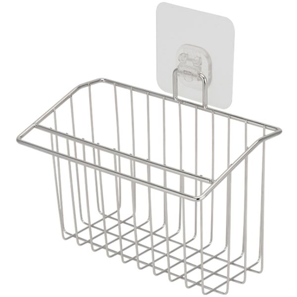 

lixf 3-in-1 adhesive kitchen sponge holder, dish brush holder and dish cloth holder, stainless steel kitchen sink organization b