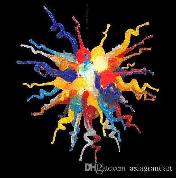 

multicolor blown murano glass chandelier energy saving led light source l lobby decor modern art glass chandelier