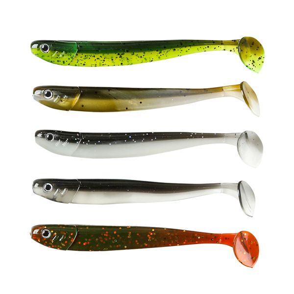

6pcs/bag 4.5g 10 colors t tail artifical baits plastic soft fishing lure