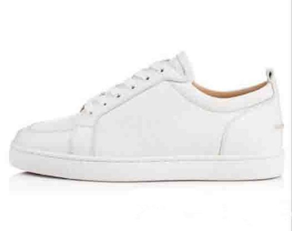 

original box] gift brand red bottom men sneakers low shoes rantulow junior flat mens geunine leather white black outdoor trainer t01