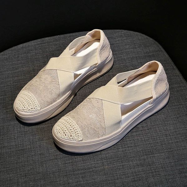 

fashion carved floral hollow women flat shoes breathable slip on loafers shoes woman elastic bandage casual lady tenis feminino, Black