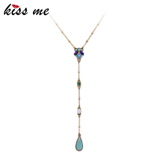 

kiss me chic long geometric pendant necklace gold color alloy sweater chains necklace brand jewelry for girls christmas gift, Silver