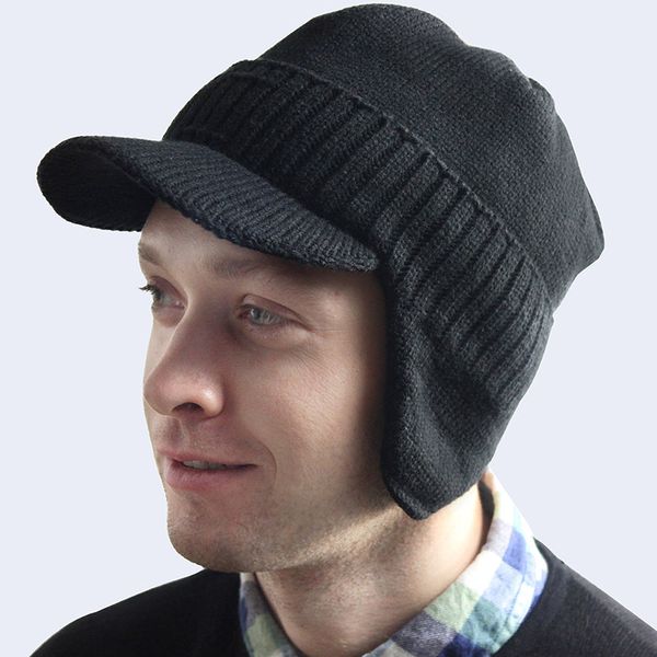 

2019 men women winter knit hat cap scarf set hooded cotton cap keep warm baseball knitted hat ski warm for wintersport, Black;white