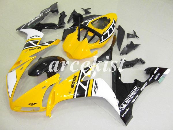 

injection mold new abs motorcycle full fairings kits fit for yamaha yzf-r1 2004 2005 2006 04 05 06 bodywork set yellow black light
