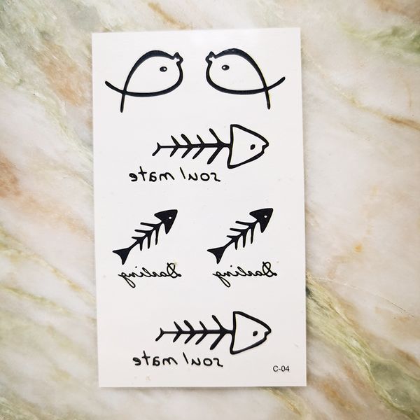 

temporary wolf tattoos fish art cat elk butterfly fake tattoo mermaid face stickers for neck tattoos men waterproof arm tattoo