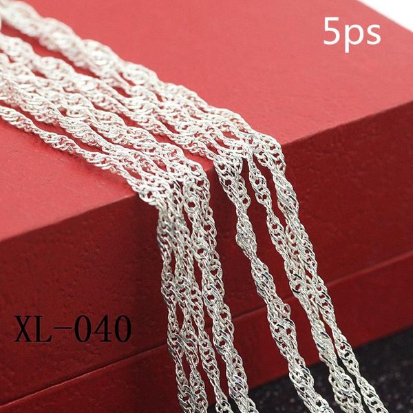 

2mm new water ripple silver necklace temperament female wild chainmm