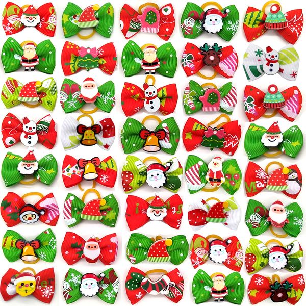 

factory sale christmas pet dog hair bows bowknot hairpin head flower pet supplies grooming holiday dog accessories