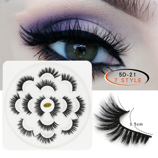 

7 pairs faux 3d mink lashes natural long false eyelashes volume fake lashes makeup extension eyelashes maquiagem dropshipping