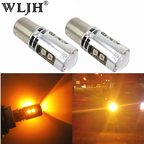 

wljh 2x canbus amber yellow error led bau15s 7507 py21w 1156py car turn signal lamp blinker light indicator lights 10v-30v