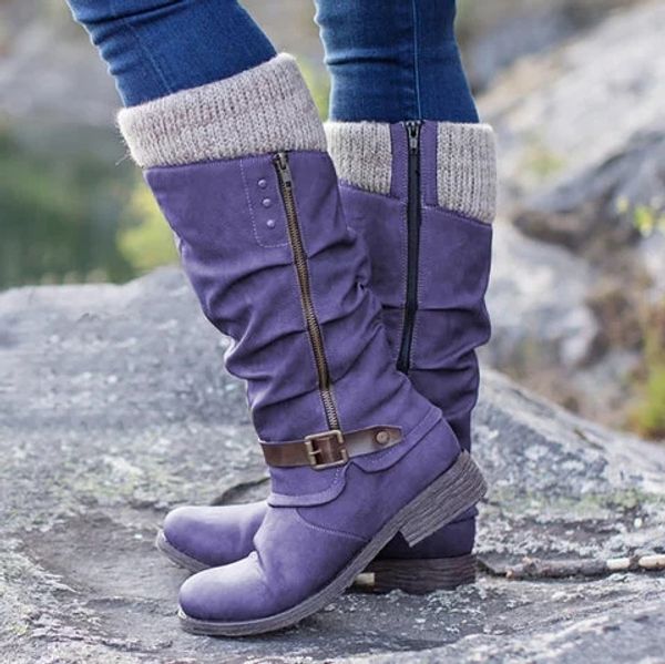 

vogue nice boots women pu leather shoes for winter boots shoes woman casual autumn zipper botas mujer female mid calf, Black