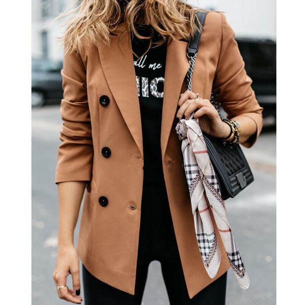 

2020 new style fashion women lady suit business coat long sleeve slim casual blazer jacket clothing female blazers outwear, White;black