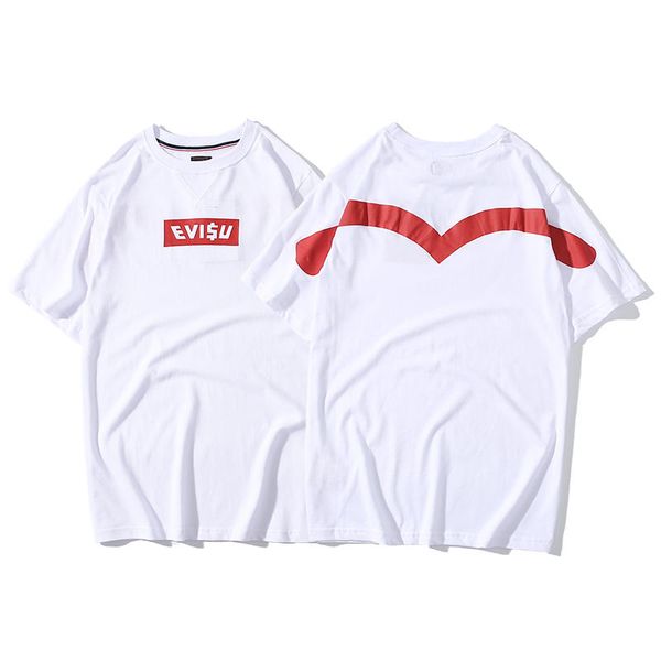 

19ss Evisu Дизайнерская мужская футболка с короткими рукавами Модные мужские рукава E