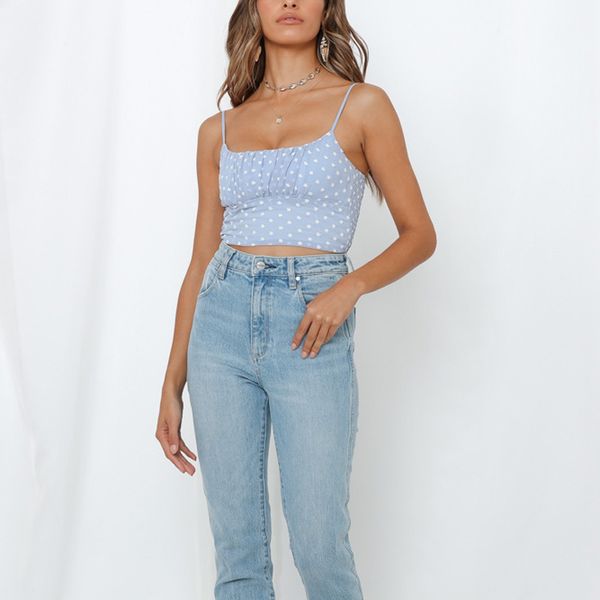 

summer women's camisole casual solid color flower embroidery short camisole, White