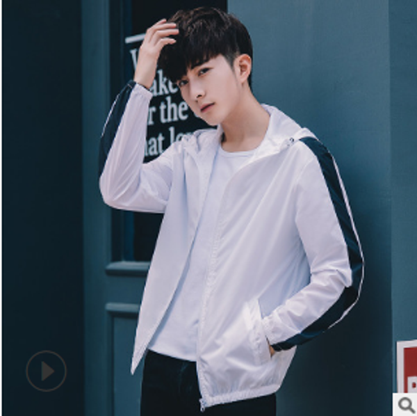 

sun protection clothing men summer trend couple handsome loose hooded jacket skin clothing ultra-thin breathable sun protection, Black;brown