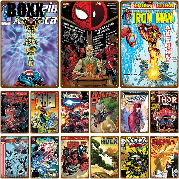 

супер герой настенный декор металлическая вывеска стены гостиной главная настенная отделка мемориальная доска металлический винтажный декор