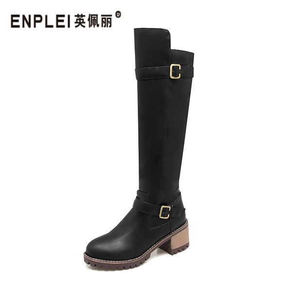 

enplei winter man's knee-high boots snow boot chivalry boots warm cold-proof boot slip-resistant cotton shoes size 35-42, Black