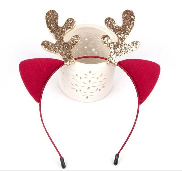 

20pcs christmas hair hoop deer horn hair hoop cat ear hoop unicorn headband wl551, Slivery;white