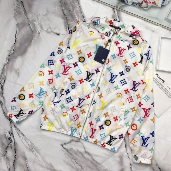 

2019 new trend cla ic ca ual hoodie women jacket joint name letter logo printing light ummer un protection wild fa hion jacket