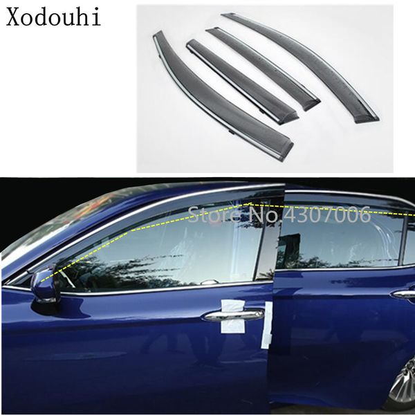 

car styling body cover plastic window glass wind visor rain sun guard vent 4pcs for toyota new camry xv70 2017 2018 2019