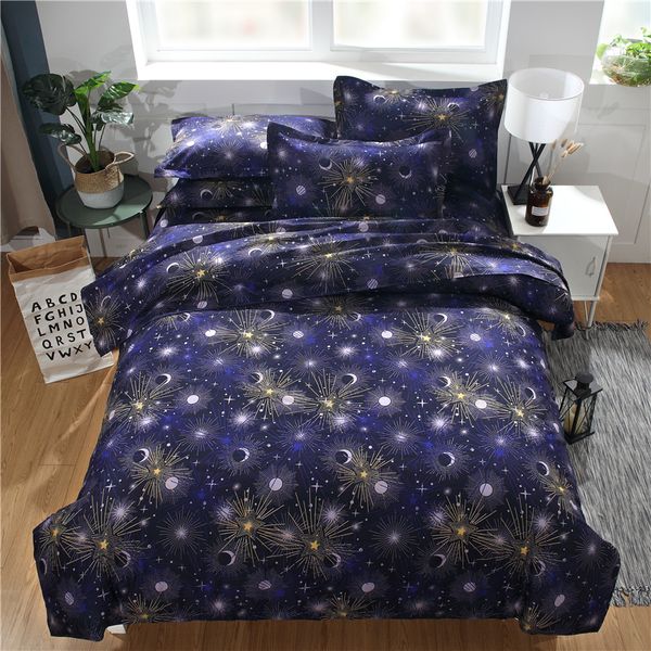 

4pcs/set dream galaxy starry sky 3d bedding sets printed duvet cover set twin full  king size bed sheet