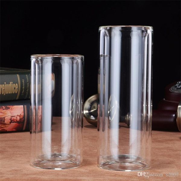 

double deck insulated tumblers lidless cylinder transparent originality cup eco friendly large caliber water bottle student home 6 9ysb1