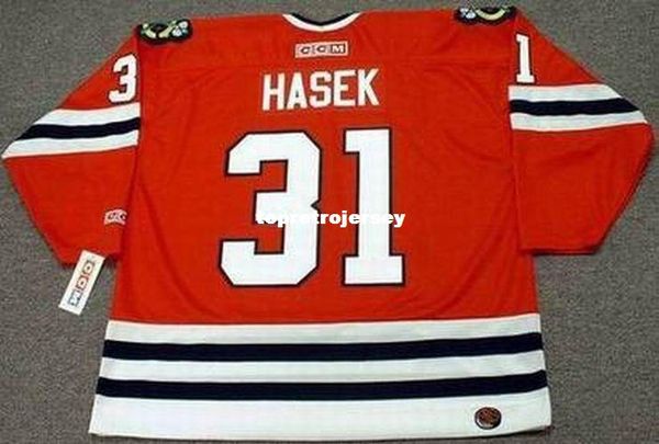 

wholesale mens dominik hasek chicago blackhawks 1992 ccm away retro hockey jersey, Black;red