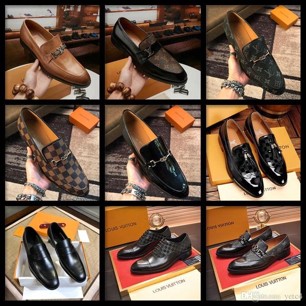

17 2020 new spring осень дизайнеры men официально свадебные туфли luxury men бизнес dress shoes men мокасины pointy shoes большой размер 38, Black