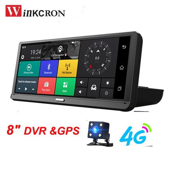 

4g car dvr camera 8.0" ips touch gps navigator android 5.1 adas car recorder 1080p hd dash cam night vision dvr rear view camera