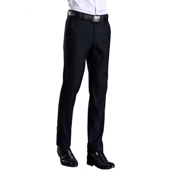 

loldeal male slim fit business suit pants/male leisure black casual pants/men western-style business herren hose, White;black