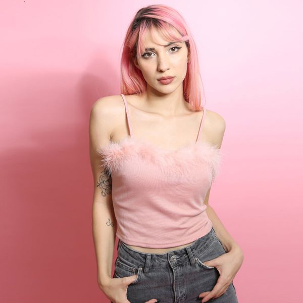 

crop top tank tops для женщин sexy pink ladies camisloe перо патч crop tops рукавов жилет полиэстер рубашку короткие топ для женщин, White