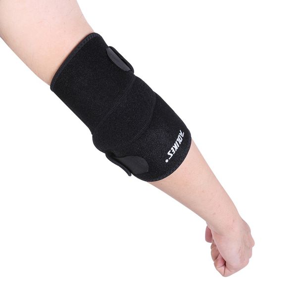 

security sports elastic elbow sleeve brace elbow pad for volleyball tennis support absorbs sweat protection, Black;gray