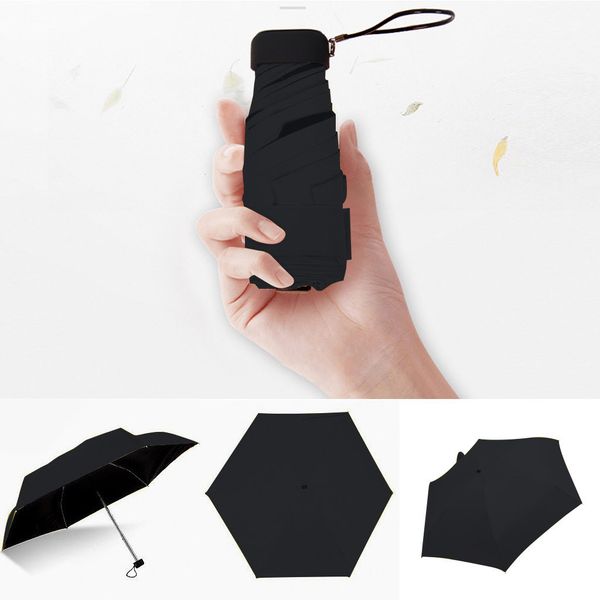 

women luxury lightweight umbrella black coating parasol 5 fold sun rain umbrella travel protable pocket mini