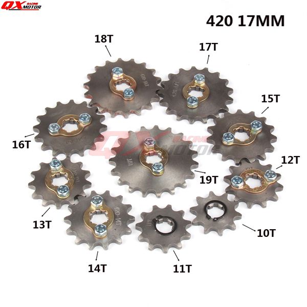 

420 10-19t 17mm engine front sprockets for 50cc 70cc 90cc 110cc scooter motorcycle bike atv quad go kart moped