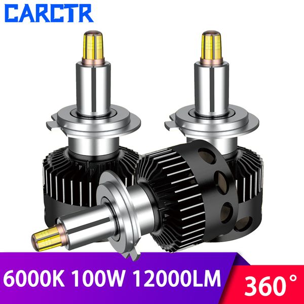 

car led headlight bulbs h1/h3/h7 led lamps h8/9/11 9005/6/9012 d1s/d2s/d3s/d4s 6000k 100w 12000lm car lights 2pcs x9