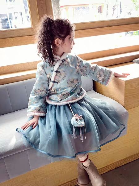 

11.19th beautiful girl's clothes 2019 autumn winter kids sets printed girl vest long sleeve mesh dress christmas children's sets, White