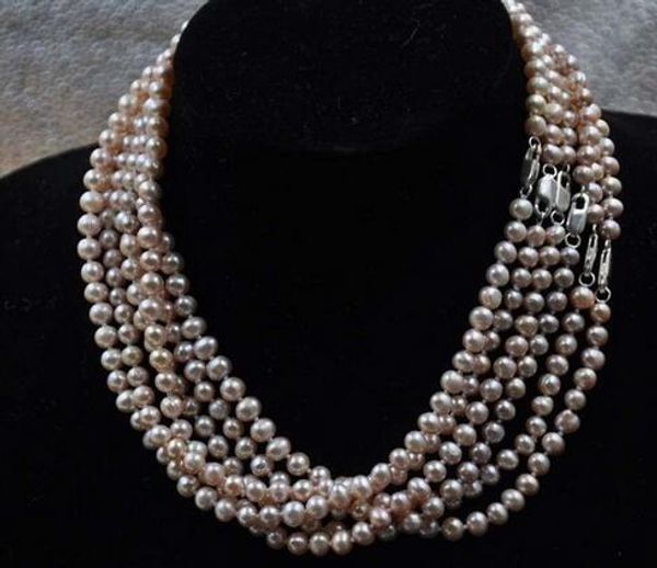 

wholesale 6 strands 6-7mm purple freshwater pearl necklace, Silver