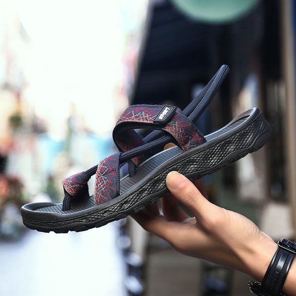 

new summer beach shoes men sandals roma leisure breathable clip toe dual-purpose sandal male soft shoes plus size rt678, Black